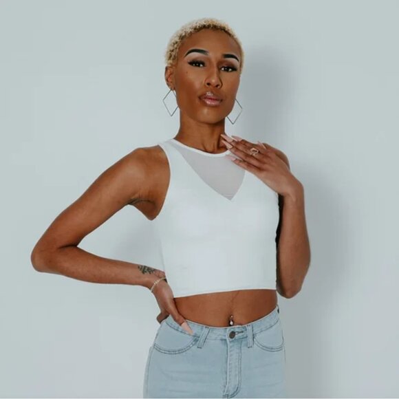 Klassy Network - Mesh Brami (Crop) - White - XS - NWOT - Picture 6 of 7